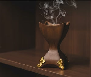 Decorative Incense Burner with Gold Accents